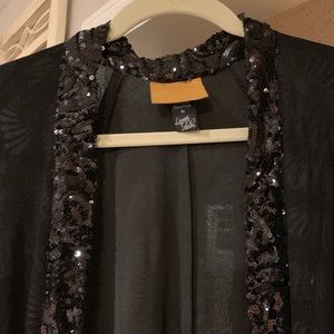Women’s floor length “cardigan”